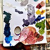 Schilderij "Random houseware + flowers" - origineel kunstwerk van olieverf