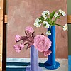 Schilderij "Random houseware + flowers" - origineel kunstwerk van olieverf