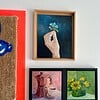 Schilderij "zonnebloemen" - origineel kunstwerk in olieverf