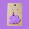 Set van drie, twee Oorbellen en een Ketting hanger Paars Lotus Polymeer Klei