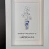 Simplicity & Happiness – Kunstwerk met Blauw/Wit scherf