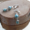 Unieke oorbellen: Blauw/goud studs: Handgemaakt met glazen kralen
