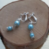 Unieke oorbellen: Blauw/goud studs: Handgemaakt met glazen kralen