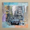 Urban living 2 -collage-achtig werk met meerdere lagen