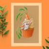 Verjaardags kaart Cupcake konijn