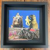 -banaantje en weer door- 20x20x1 cm handgeknipte collage op schildersdoek
