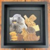 -cookie monster- 20x20x1 cm handgeknipte collage op schildersdoek