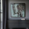 Abstract schilderij - duister groen