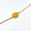 Armband met Steenvormige Hanger Gevuld met Echte Bloemen uit Amsterdam (Limoncello Romance)