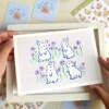 Bunny Art Print (A5) – Schattige, Eco-vriendelijke Illustratie op Henneppapier