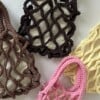 Crochet net bag - pecan bruin