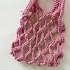 Crochet net bag - roze