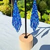 Fringe oorbellen Confetti Blue Tone – brick stitch, Miyuki Delica kralen, 9 cm lang, rvs ringen