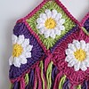 Gehaakt baby topje | Madeliefjes, roze, groen en paars