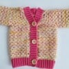 Gehaakt baby vestje | Roze en oranje gemêleerd