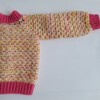 Gehaakt baby vestje | Roze en oranje gemêleerd