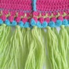 Gehaakt baby vestje | Roze, turquoise en groen met groene franjes
