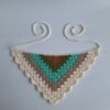 Gehaakte bandana 'Crème, beige en turquoise'