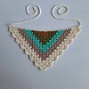Gehaakte bandana 'Crème, beige en turquoise'
