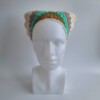 Gehaakte bandana 'Crème, beige en turquoise'