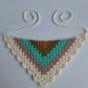 Gehaakte bandana 'Crème, beige en turquoise'