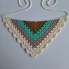 Gehaakte bandana 'Crème, beige en turquoise'