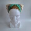 Gehaakte bandana 'Crème, beige en turquoise'