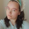 Gehaakte bandana 'Crème, beige en turquoise'