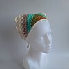 Gehaakte bandana 'Crème, beige en turquoise'
