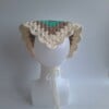 Gehaakte bandana 'Crème, beige en turquoise'