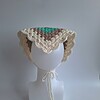 Gehaakte bandana 'Crème, beige en turquoise'