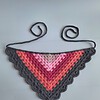 Gehaakte bandana 'Grijs & rozetinten'