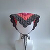Gehaakte bandana 'Grijs & rozetinten'
