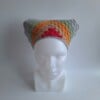 Gehaakte bandana 'Lichtgrijs, oranje en knalroze'