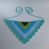 Gehaakte bandana 'Mintgroen, turquoise en donkergroen'