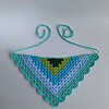 Gehaakte bandana 'Mintgroen, turquoise en donkergroen'