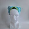 Gehaakte bandana 'Mintgroen, turquoise en donkergroen'