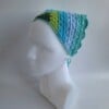Gehaakte bandana 'Mintgroen, turquoise en donkergroen'
