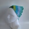 Gehaakte bandana 'Mintgroen, turquoise en donkergroen'