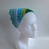 Gehaakte bandana 'Mintgroen, turquoise en donkergroen'