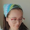 Gehaakte bandana 'Mintgroen, turquoise en donkergroen'