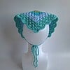 Gehaakte bandana 'Mintgroen, turquoise en donkergroen'