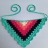 Gehaakte bandana 'Turquoise, zwart en knalroze'