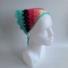 Gehaakte bandana 'Turquoise, zwart en knalroze'