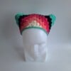 Gehaakte bandana 'Turquoise, zwart en knalroze'