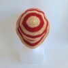 Gehaakte bucket hat | Beige en rood