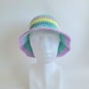 Gehaakte bucket hat | Blauw, mint, lila en lime