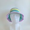 Gehaakte bucket hat | Blauw, mint, lila en lime
