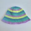 Gehaakte bucket hat | Blauw, mint, lila en lime
