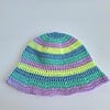 Gehaakte bucket hat | Blauw, mint, lila en lime